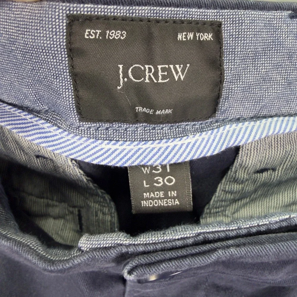 J.Crew 484 Slim Fit Navy Blue Chino Pants Mens 31x27 Casual Trousers